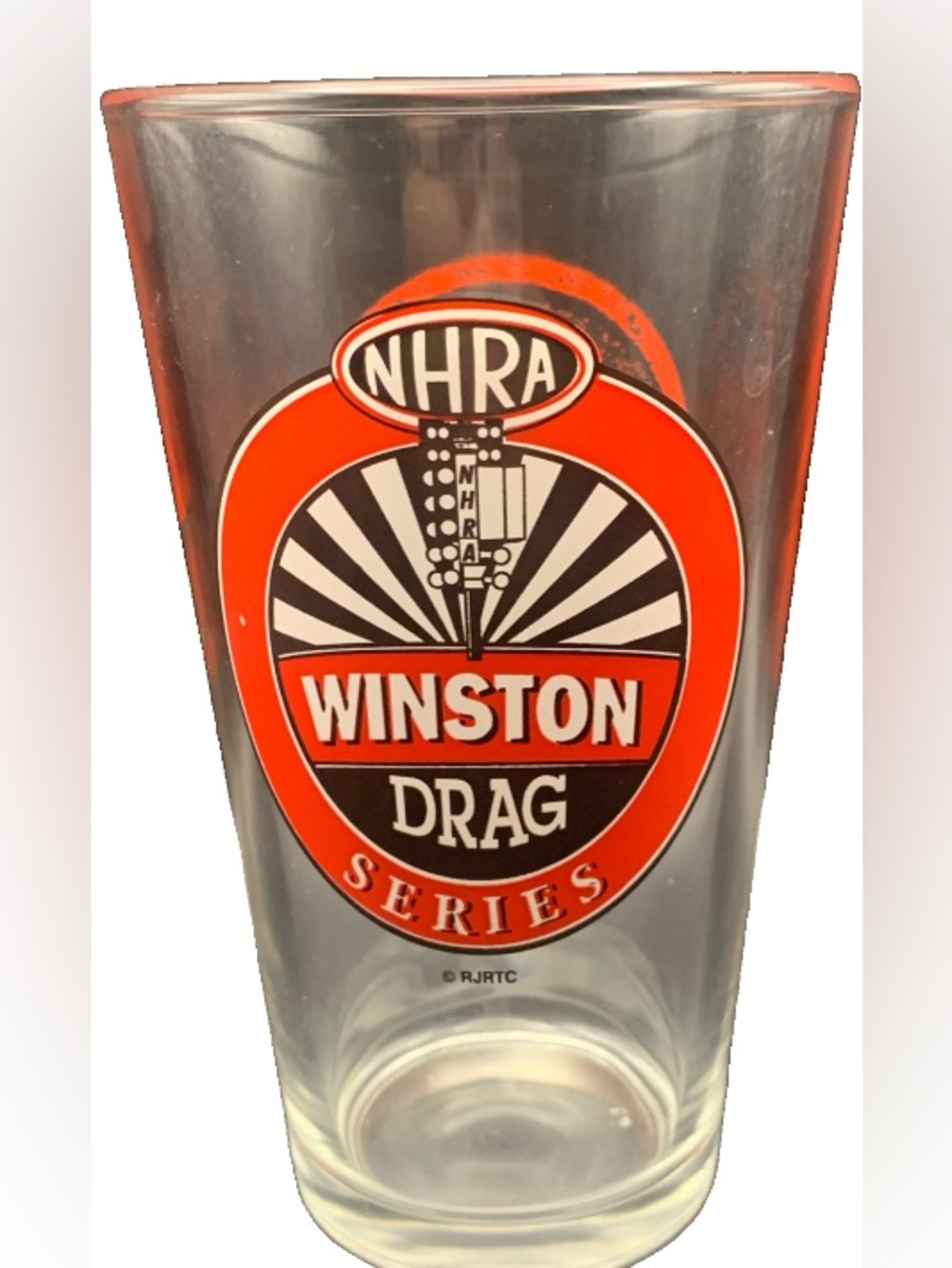 Vintage NHRA Winston Drag Series Pint Glass Beer Classic Style Design